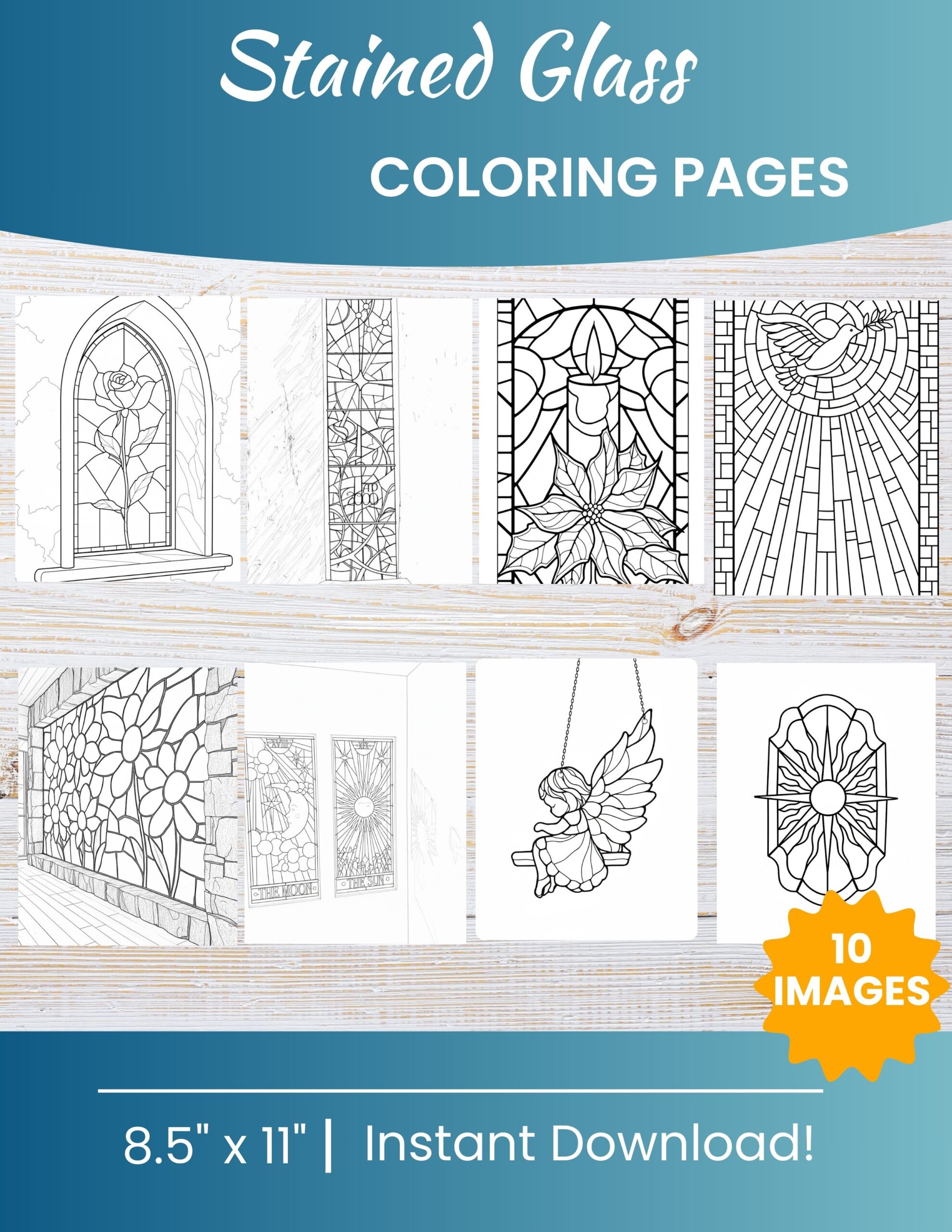 10 Printable Stained Glass Coloring Pages for Kids | Free PDF Download 1 Stained Glass Coloring Pages