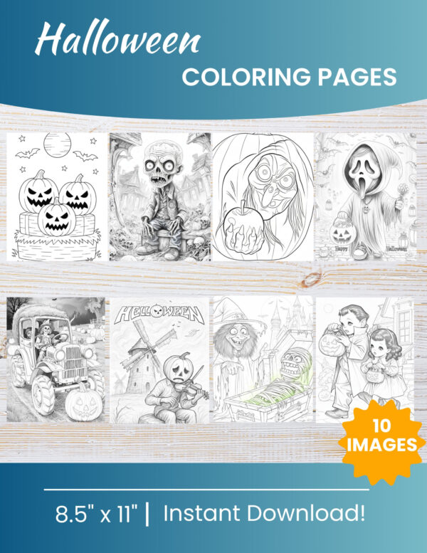 10 Free Printable Halloween Coloring Pages for Kids | Instant PDF Download