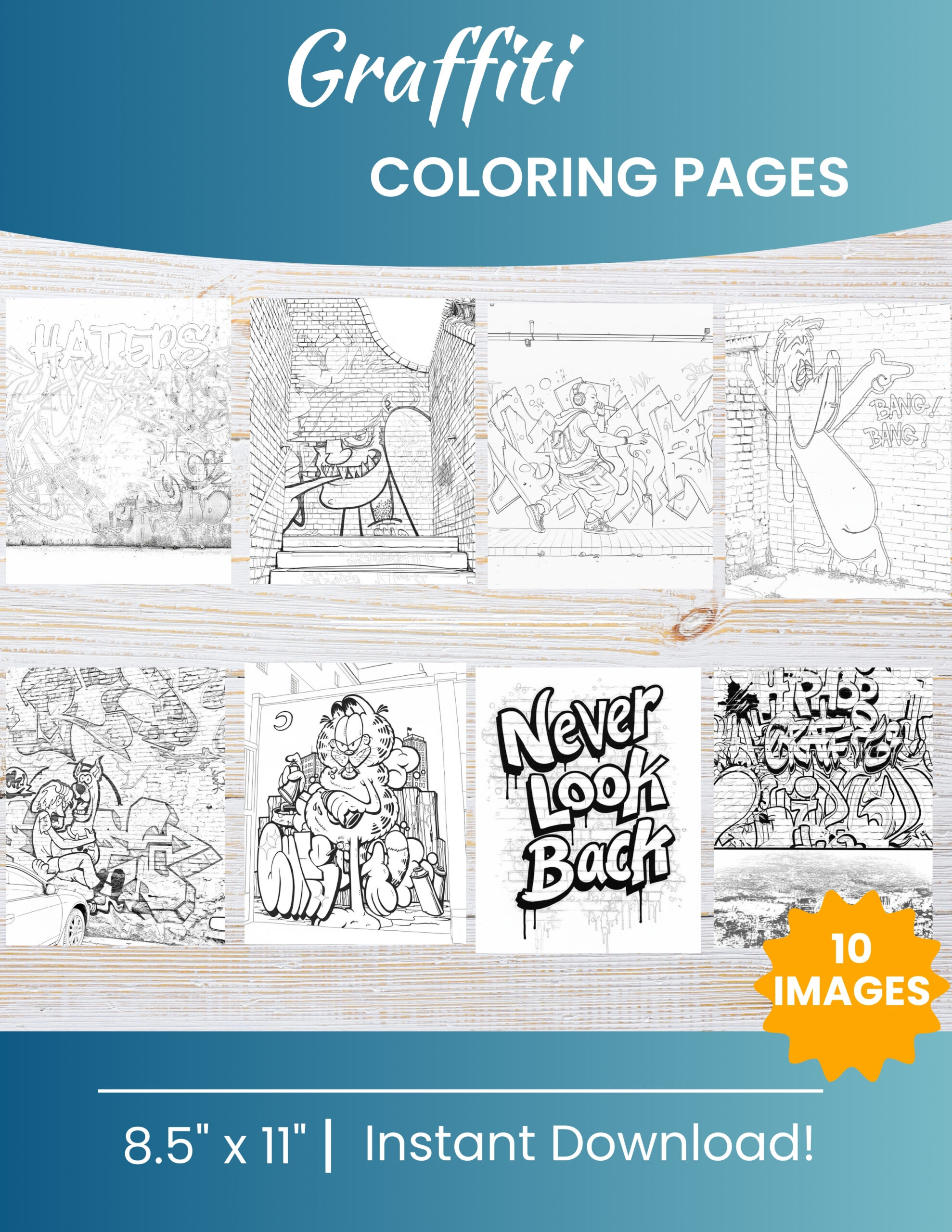 10 Printable Graffiti Coloring Pages for Kids | Free PDF Download 1 Graffiti Coloring Pages