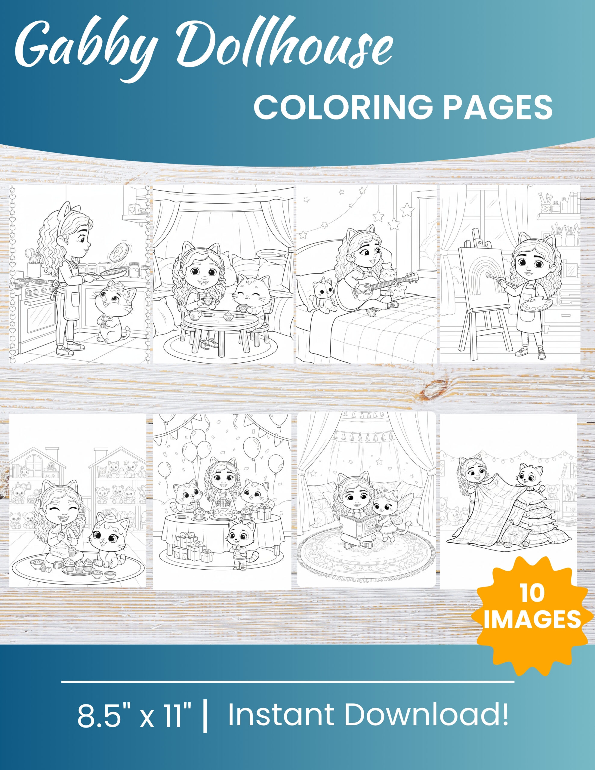 10 Printable Gabby Dollhouse Coloring Pages for Kids | Free PDF Download 1 Gabby Dollhouse Coloring Pages