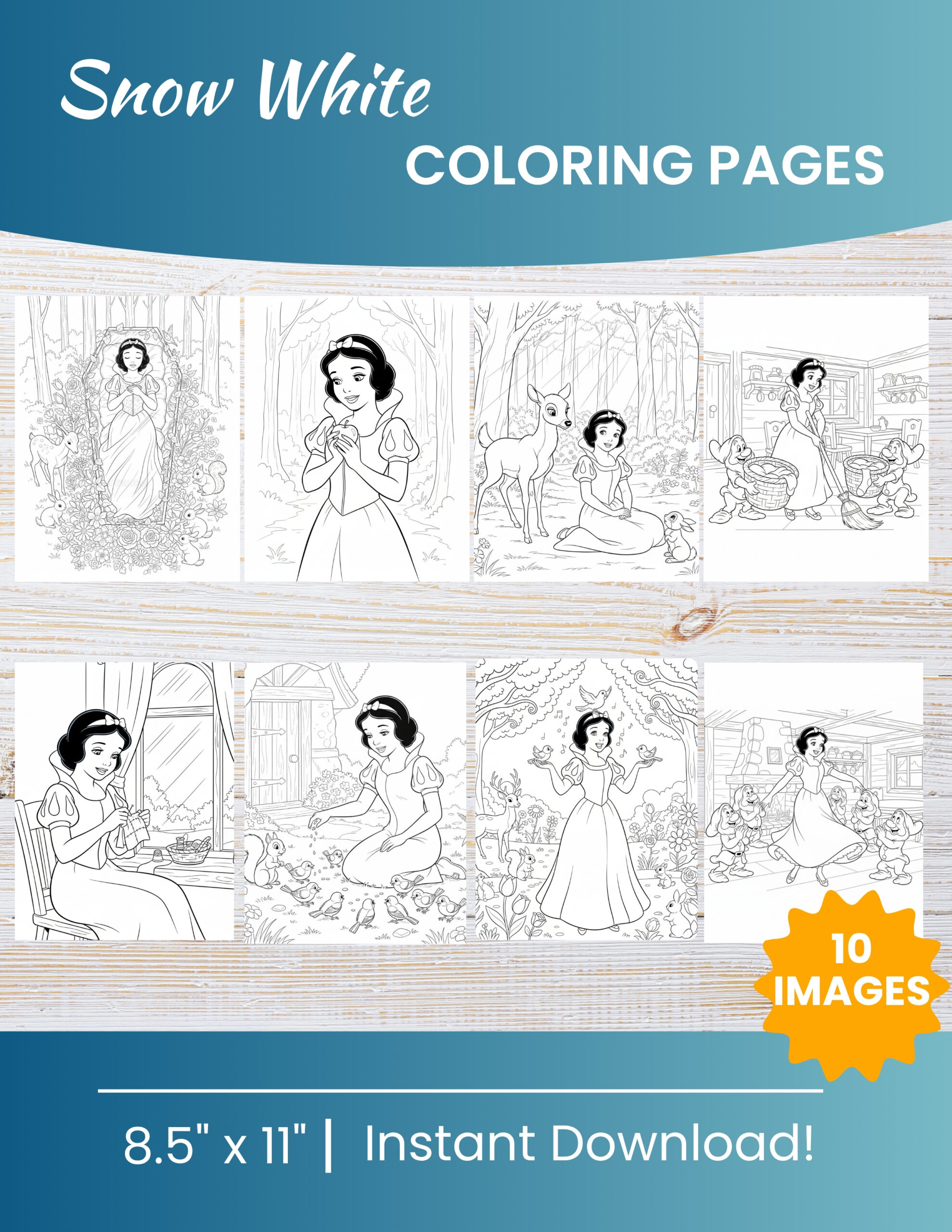 Free Printable Snow White coloring pages for kids | 10 PDF Download 1 Snow White coloring pages