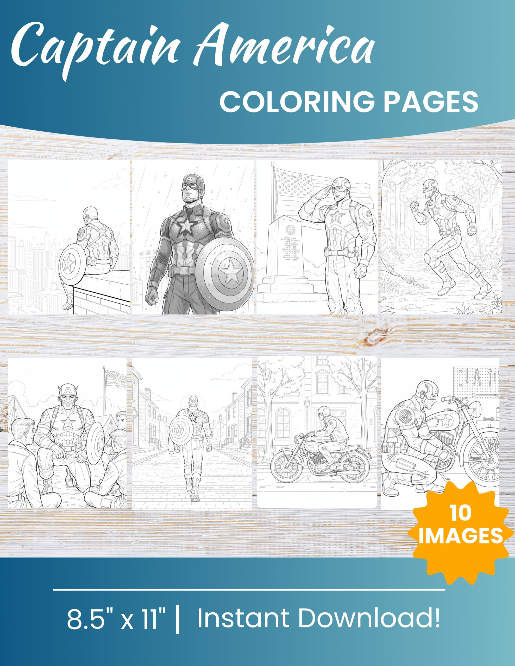 10 Printable Captain America Coloring Pages for Kids | Free PDF Download 1 Captain America Coloring Pages