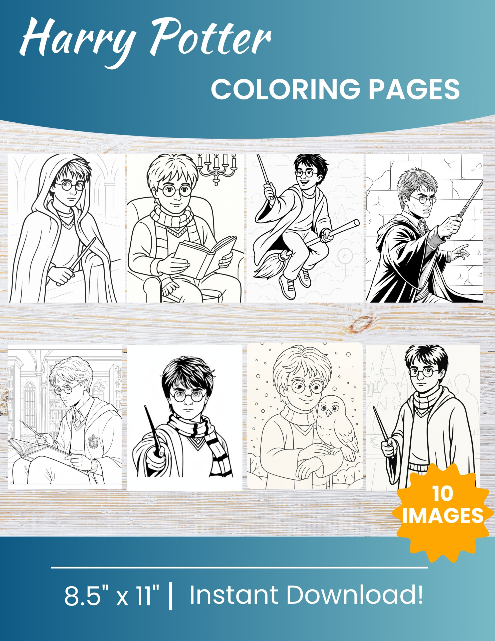 10 Printable Harry Potter Coloring Pages for Kids | Free PDF Download 1 Harry Potter Coloring Pages