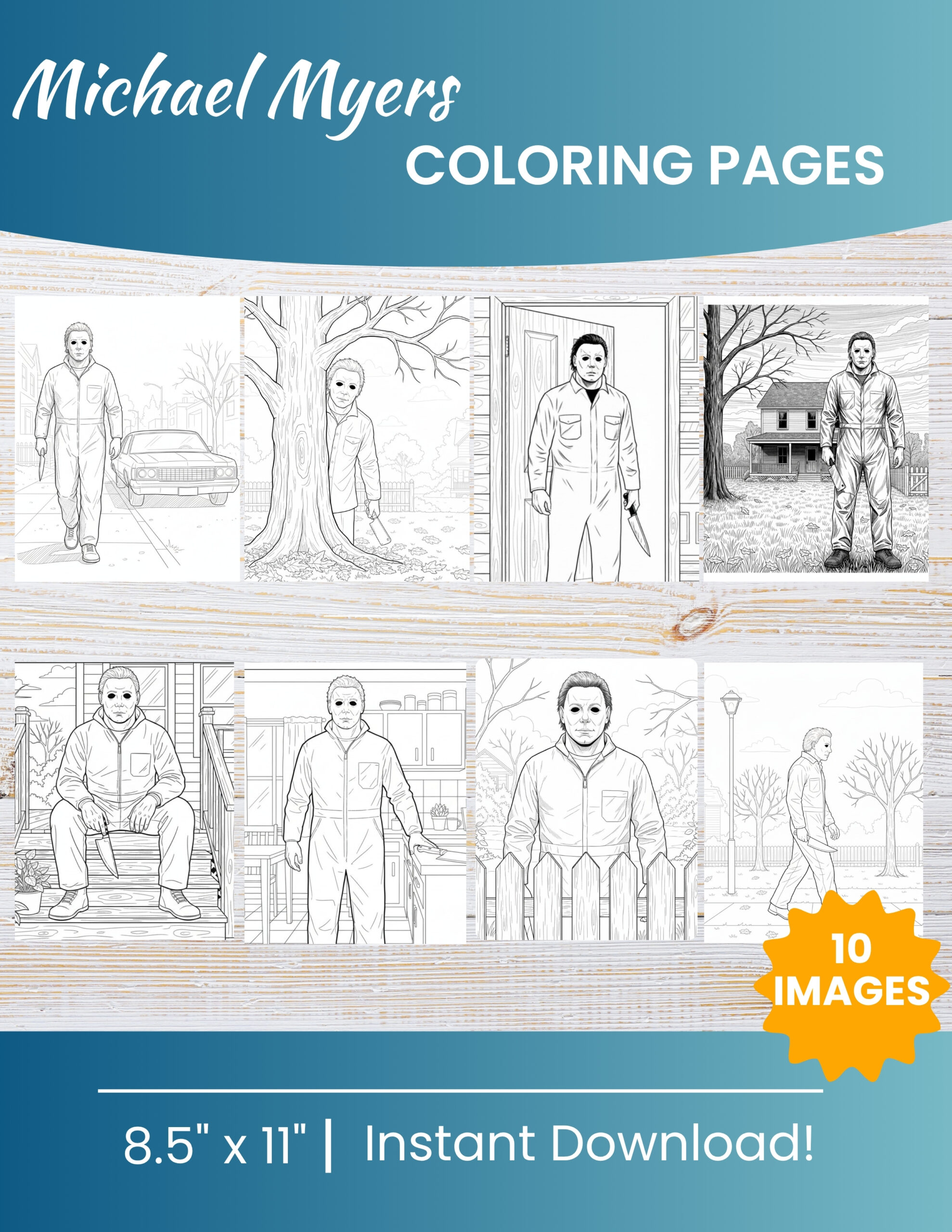 Free Printable Michael Myers coloring pages for kids | 10 PDF Download 1 Michael Myers coloring pages
