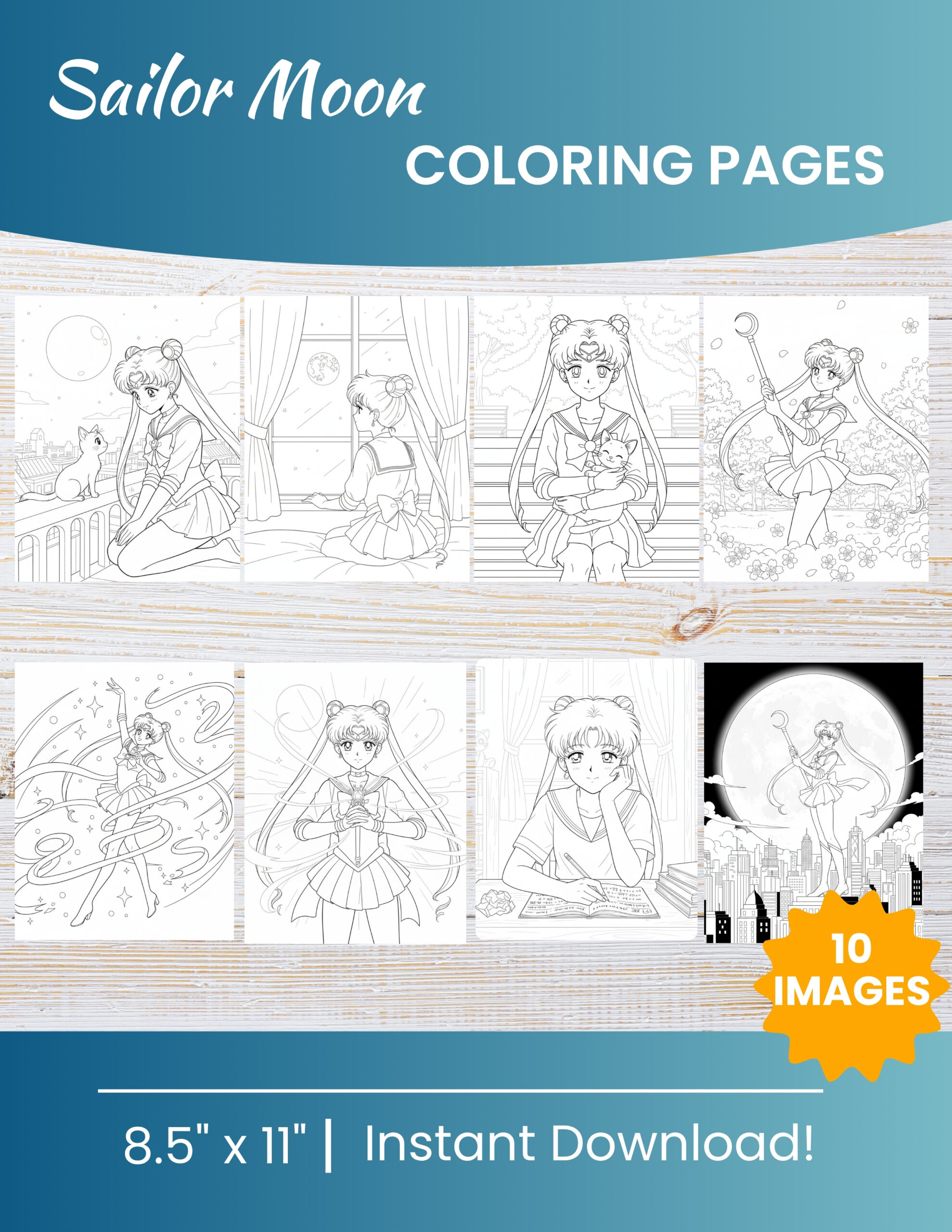 Free Printable Sailor Moon coloring pages for kids | 10 PDF Download 1 Sailor Moon coloring pages