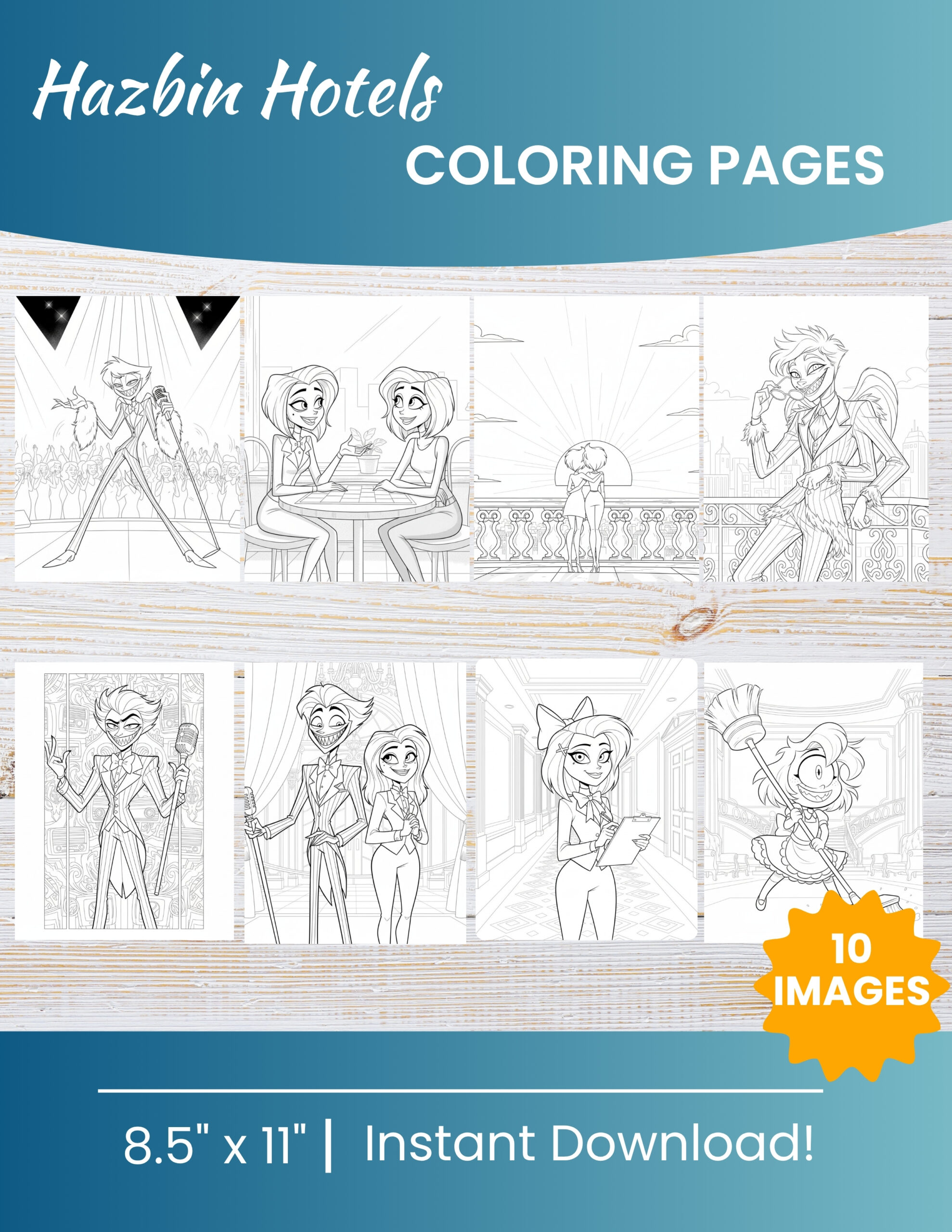 10 Printable Hazbin Hotel Coloring Pages for Kids | Free PDF Download 1 Hazbin Hotel Coloring Pages