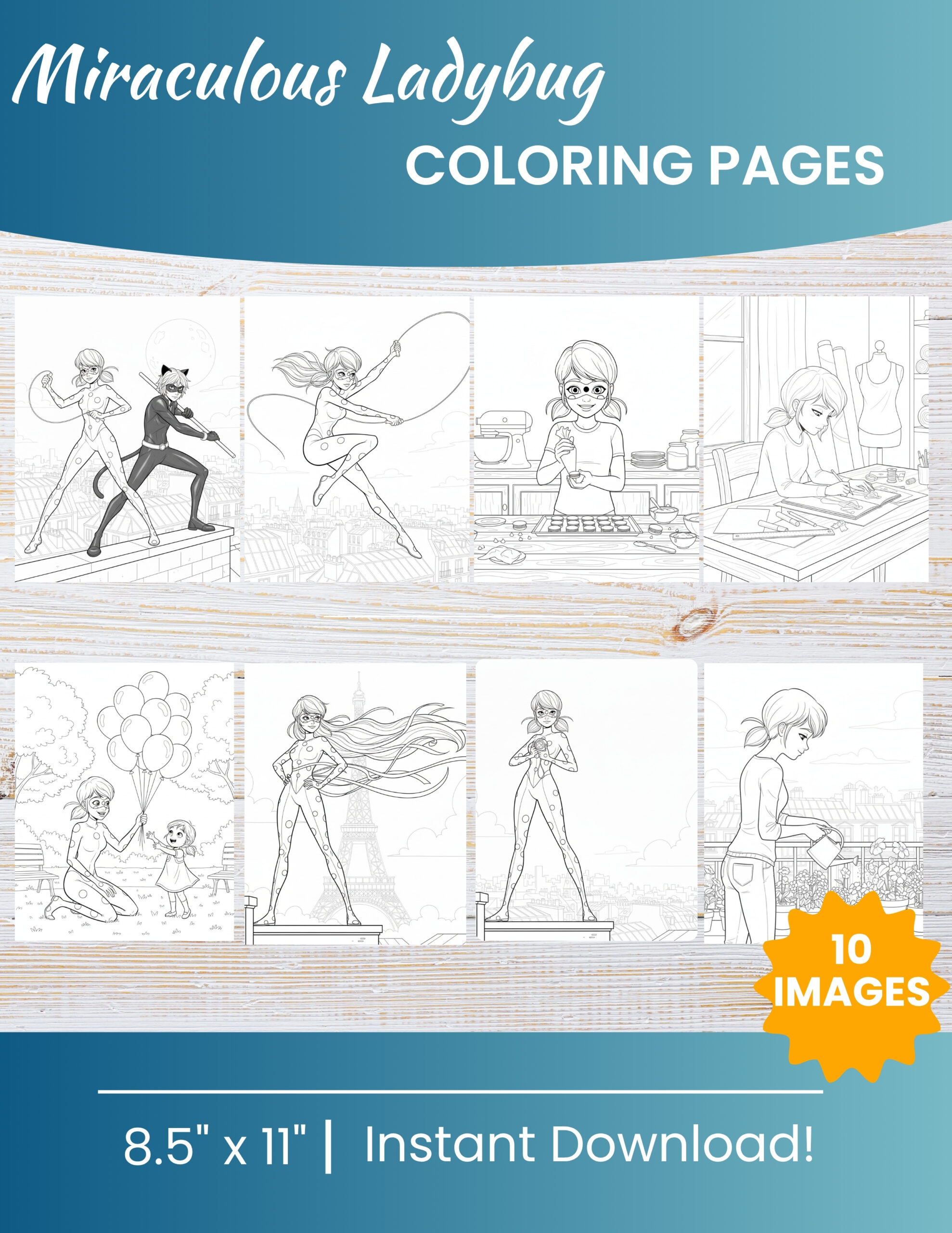 Free Printable Miraculous Ladybug coloring pages for kids | 10 PDF Download 1 Miraculous Ladybug coloring pages