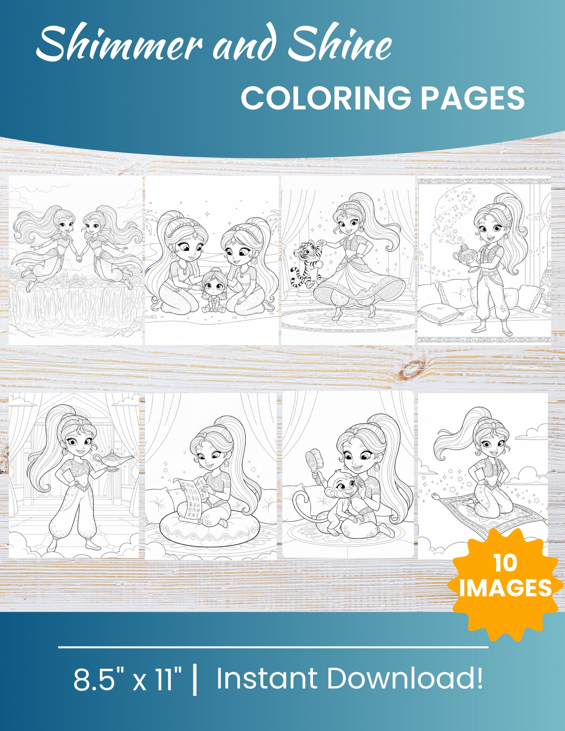 Free Printable Shimmer and Shine coloring pages for kids | 10 PDF Download 1 Shimmer and Shine coloring pages