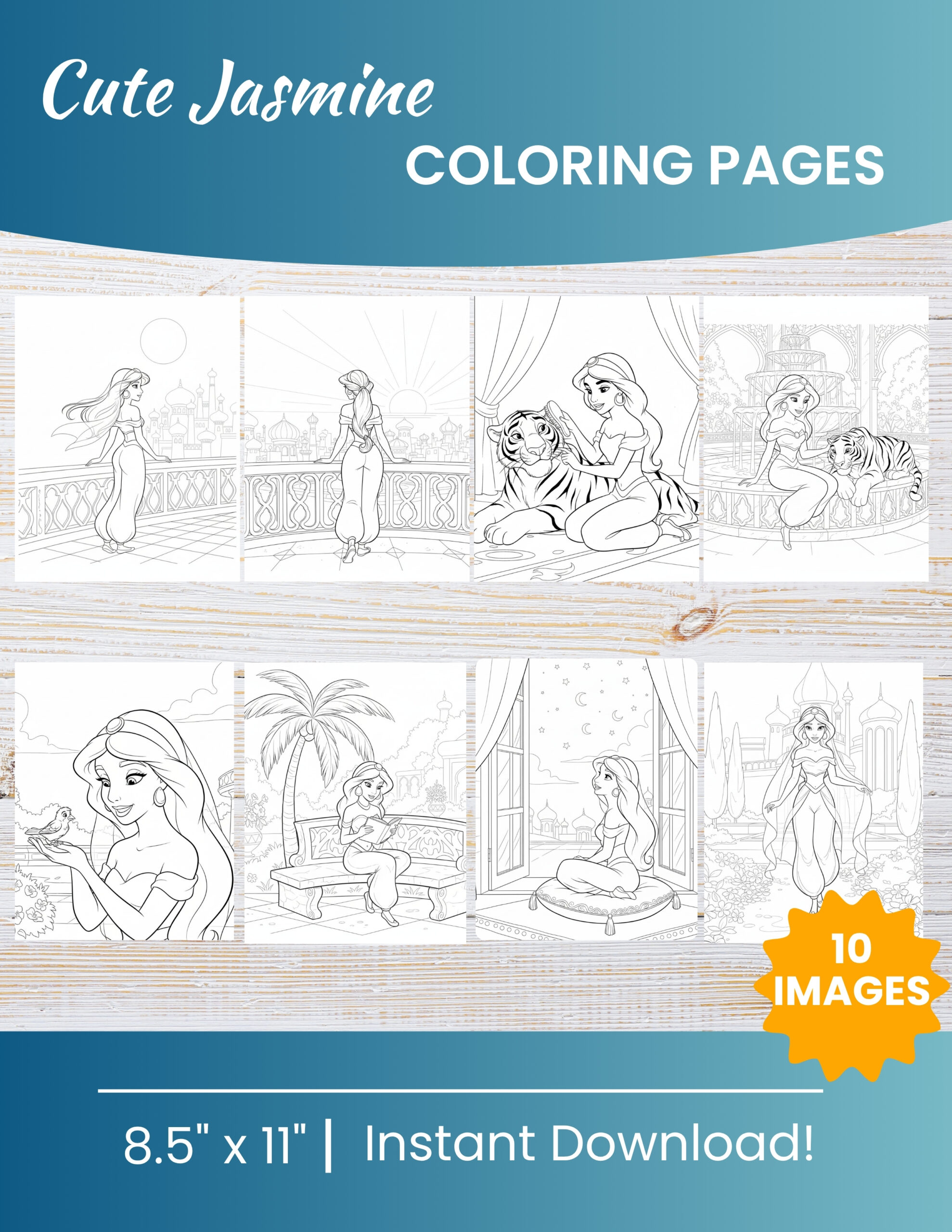 10 Printable Jasmine Coloring Pages for Kids | Free PDF Download 1 Jasmine Coloring Pages