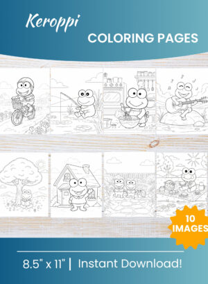 Keroppi Coloring Pages