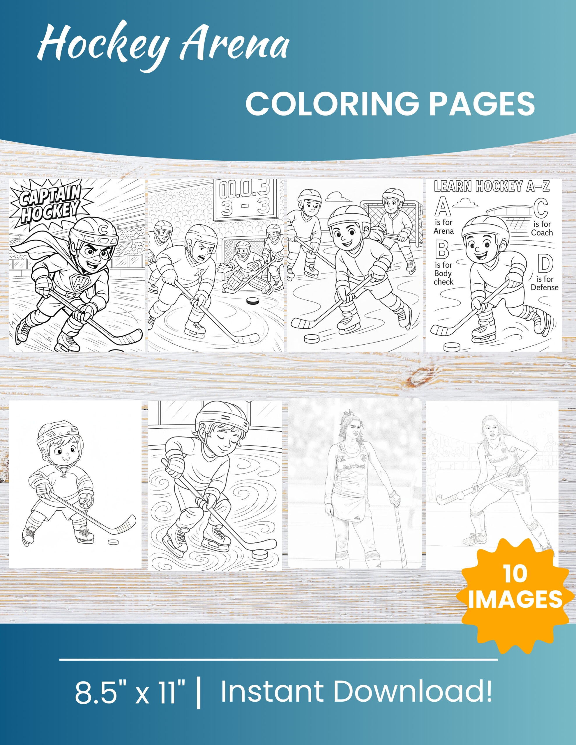 10 Free Printable Hockey Coloring Pages for Kids | Instant PDF Download 1 Hockey Coloring Pages