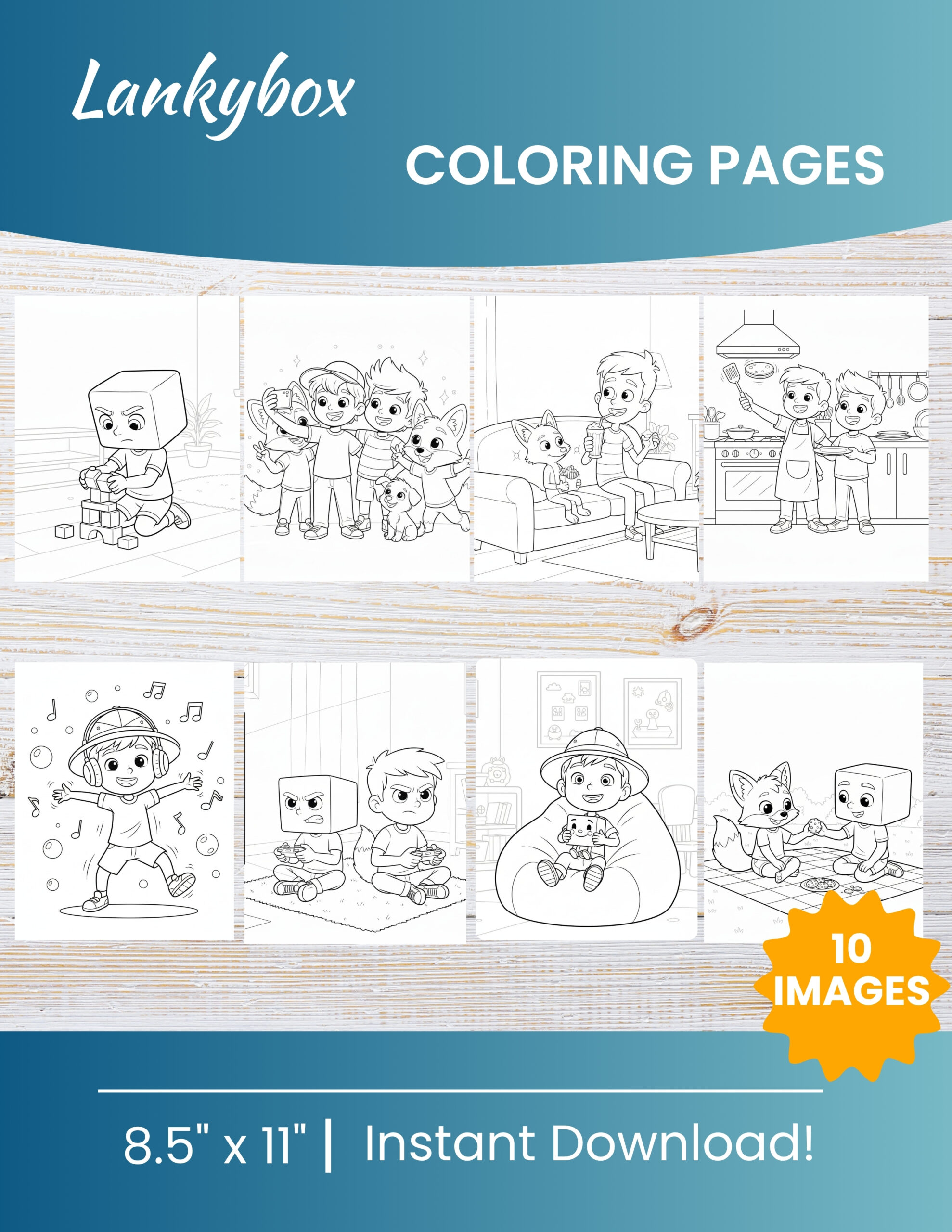 10 Printable LankyBox Coloring Pages for Kids | Free PDF Download 1 LankyBox Coloring Pages