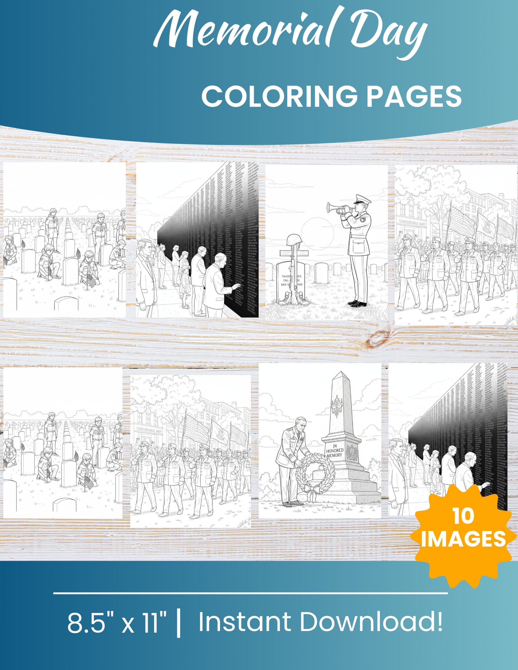 10 Printable Memorial Day Coloring Pages for Kids | Free PDF Download 1 Memorial Day Coloring Pages