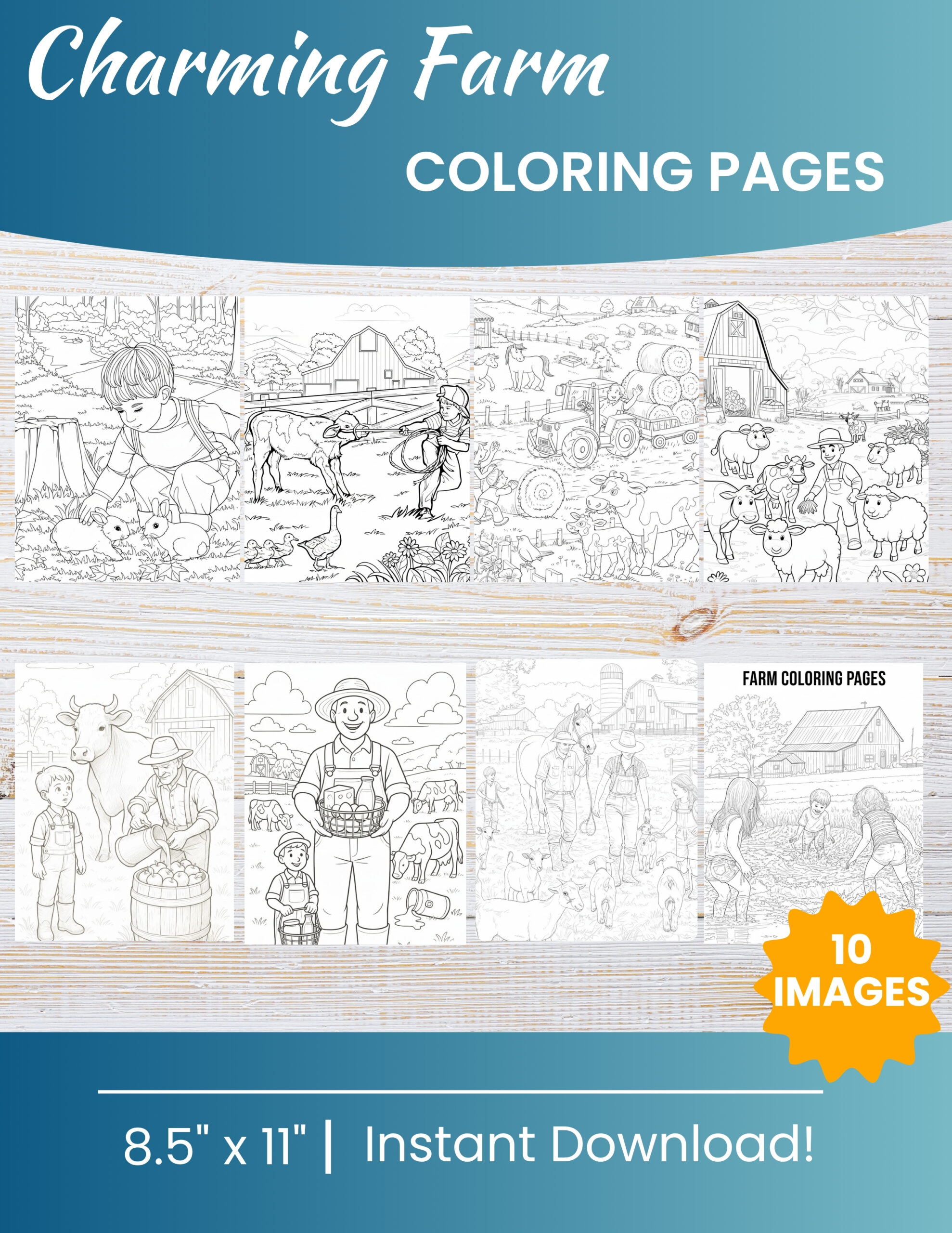 Farm Coloring Pages – 10 Free Printables 1 Farm Coloring Pages
