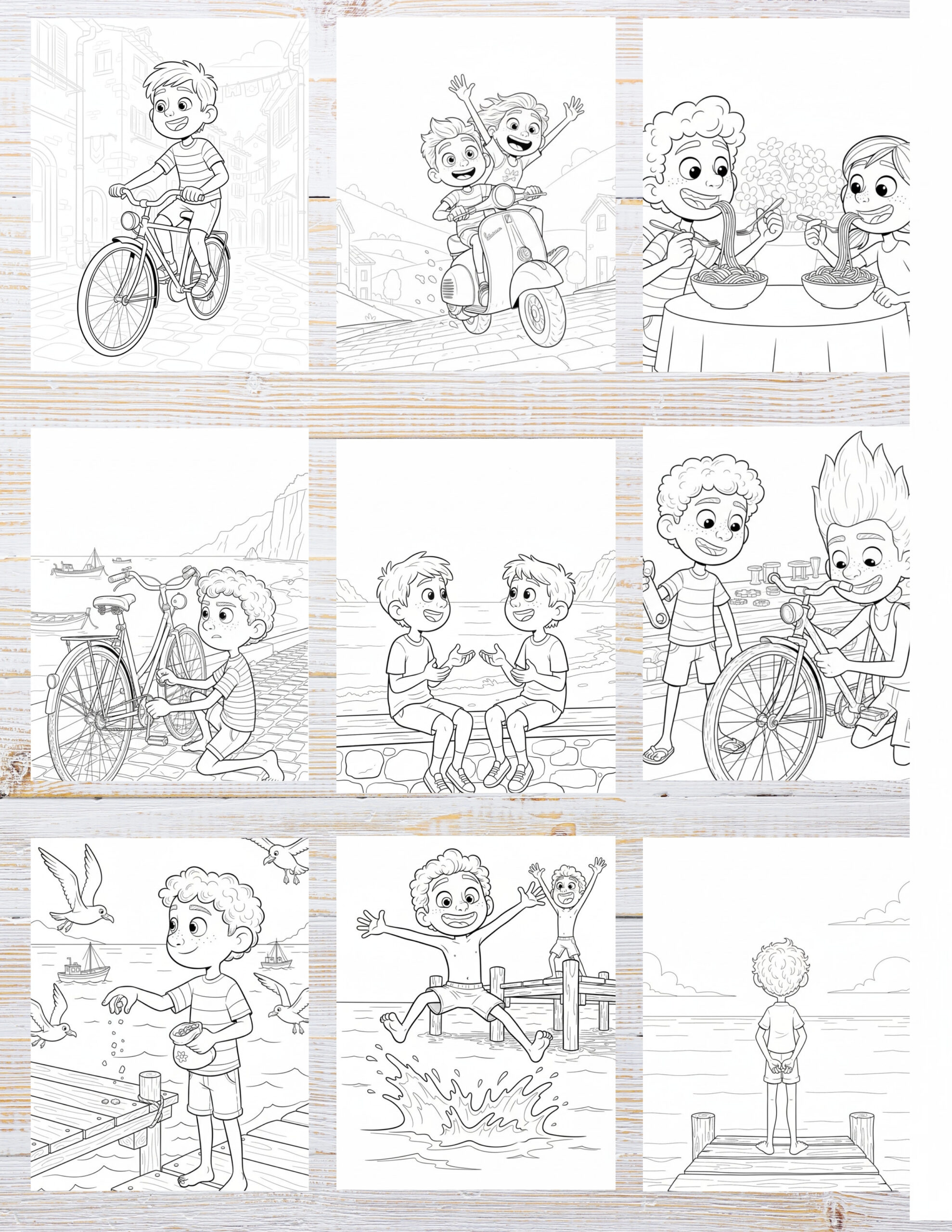 10 Printable Luca Coloring Pages for Kids | Free PDF Download 2 Underwater and character-themed coloring pages inspired by Luca for kids’ creative play