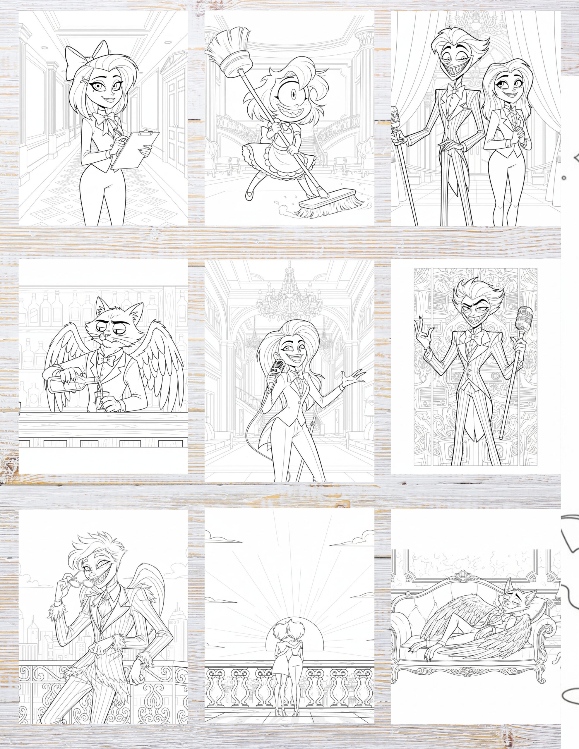 10 Printable Hazbin Hotel Coloring Pages for Kids | Free PDF Download 2 Expressive character-themed coloring pages inspired by a stylized animated series