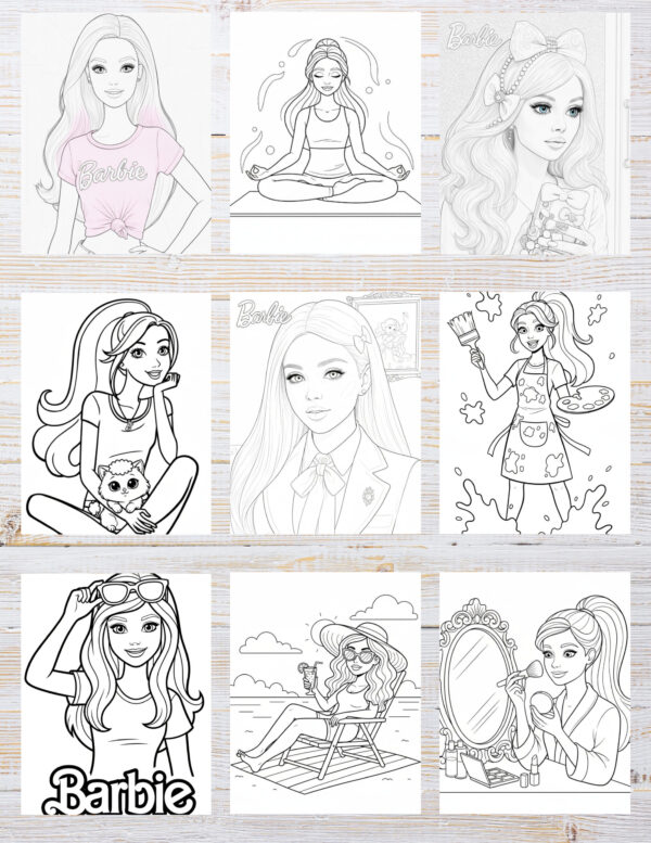 Free Printable Barbie coloring pages for kids | 10 PDF Download