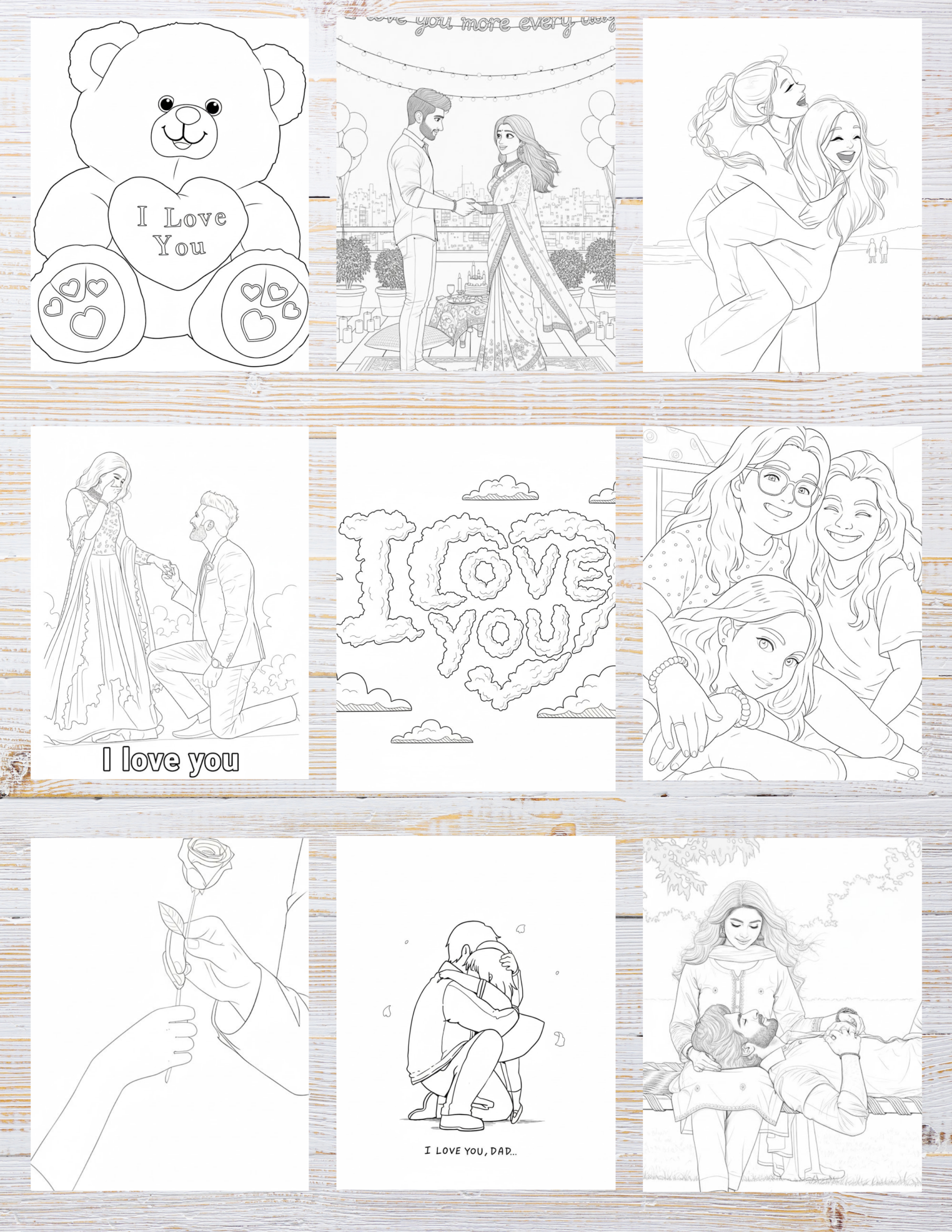 10 Free Printable I Love You Coloring Pages for Kids | Instant PDF Download 2 Free printable I Love You coloring pages for kids and adults – creative heartfelt designs