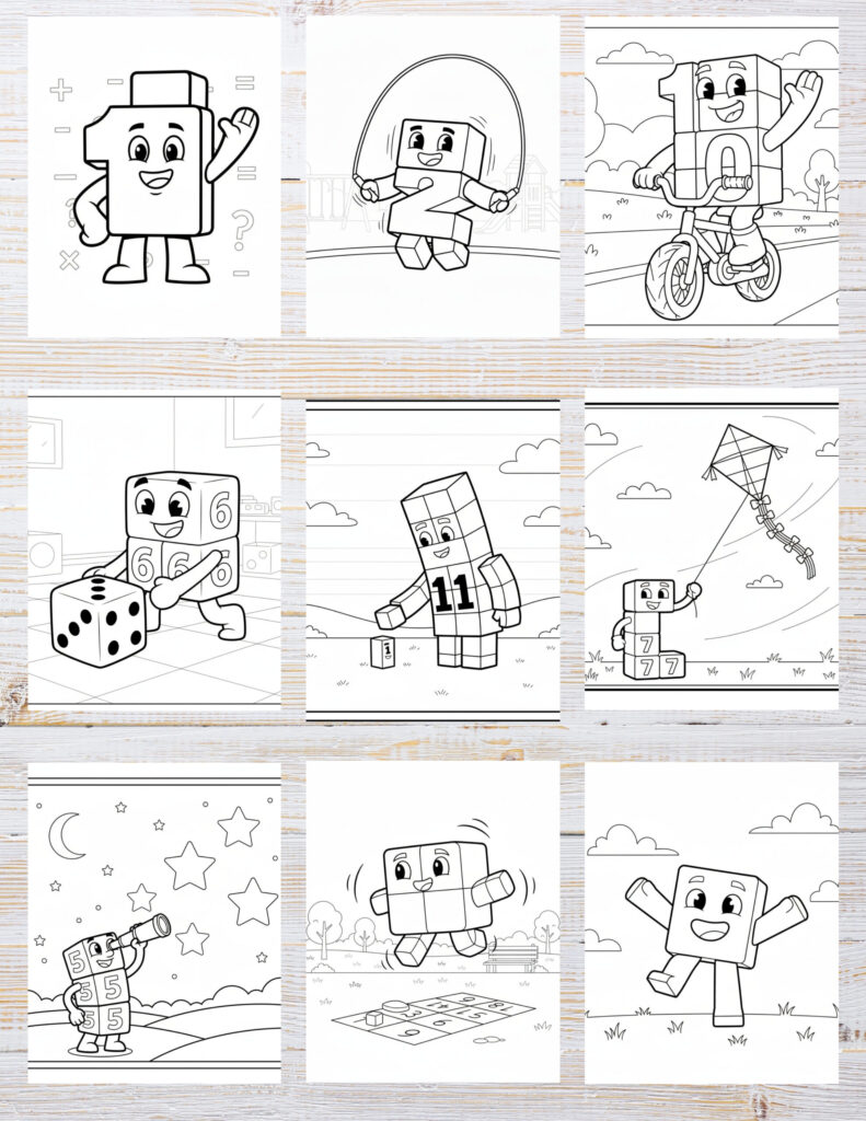 Free Printable Numberblocks coloring pages for kids | 10 PDF Download