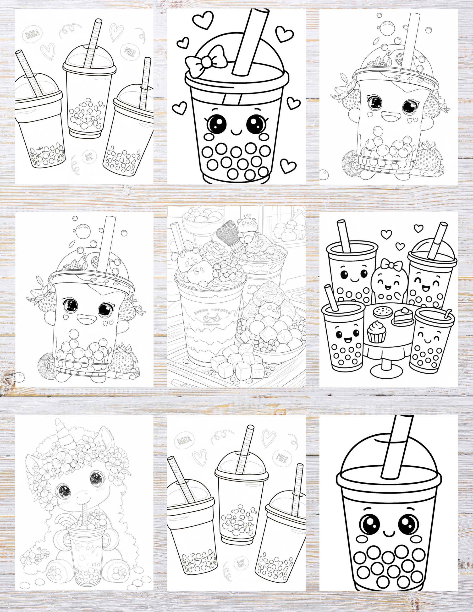 10 Printable Boba Coloring Pages for Kids | Free PDF Download 2 Boba coloring pages featuring cute bubble tea designs in printable black and white