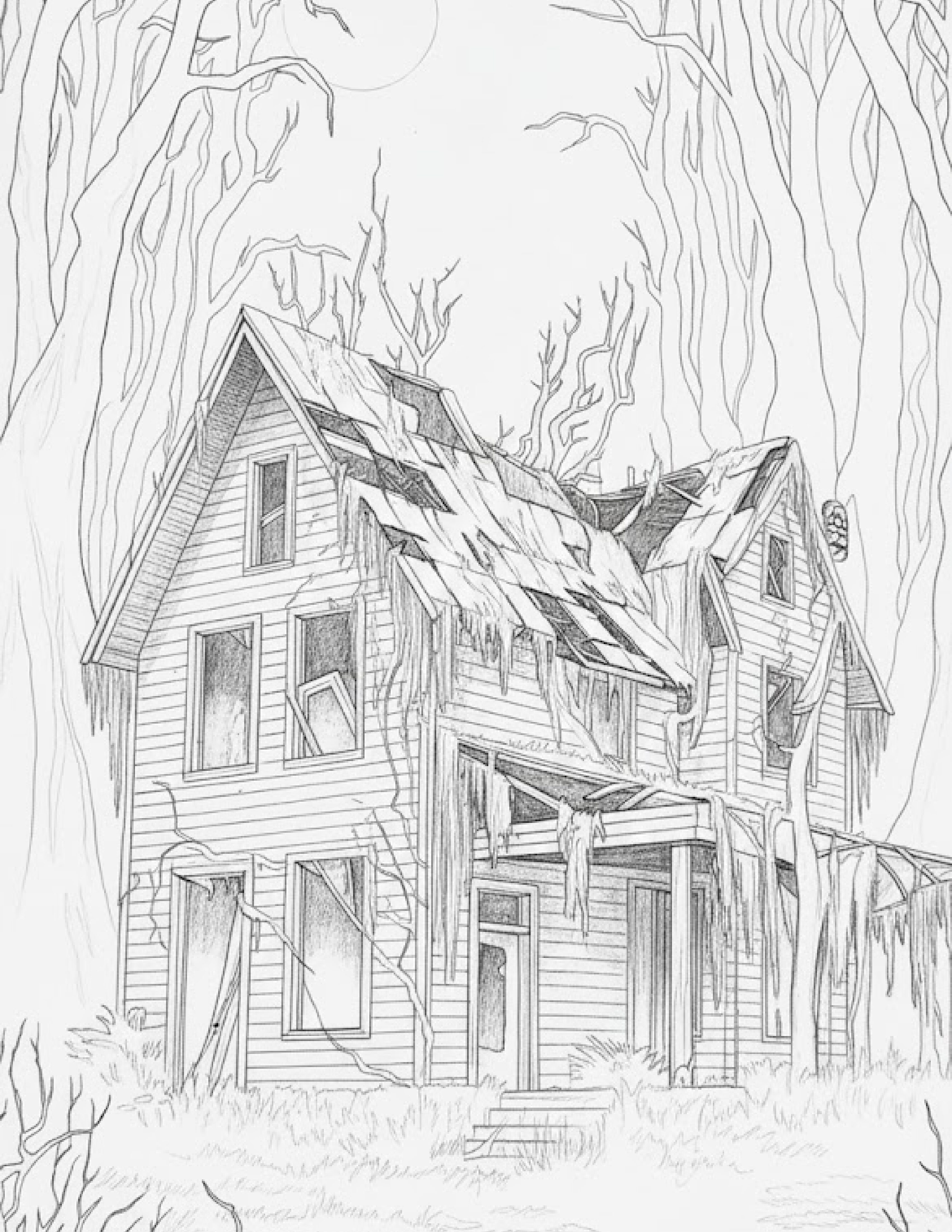 10 Free Printable Haunted House Coloring Pages for Kids | Instant PDF Download 12 10 Free Printable Haunted House Coloring Pages for Kids | Instant PDF Download - Image 12