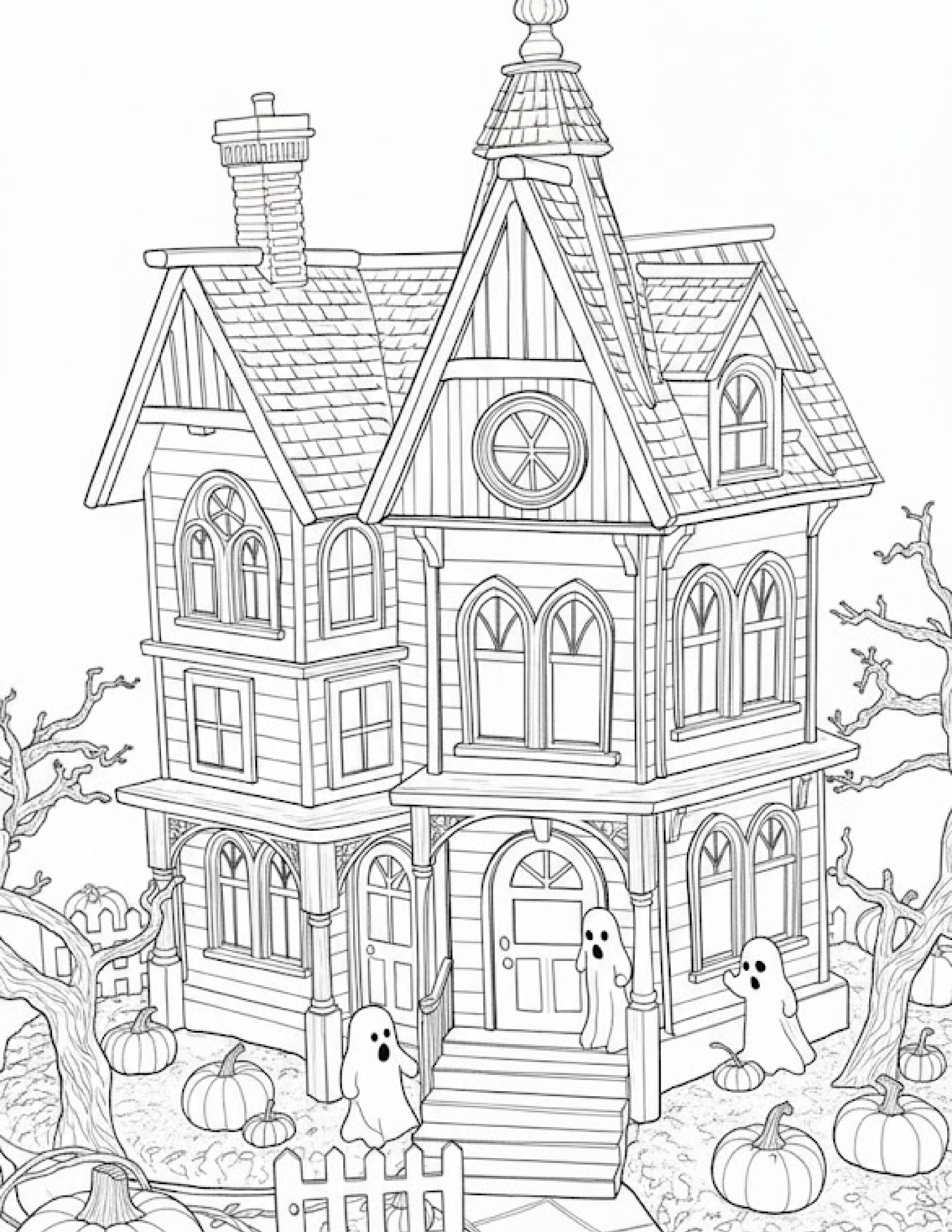 10 Free Printable Haunted House Coloring Pages for Kids | Instant PDF Download 9 10 Free Printable Haunted House Coloring Pages for Kids | Instant PDF Download - Image 9