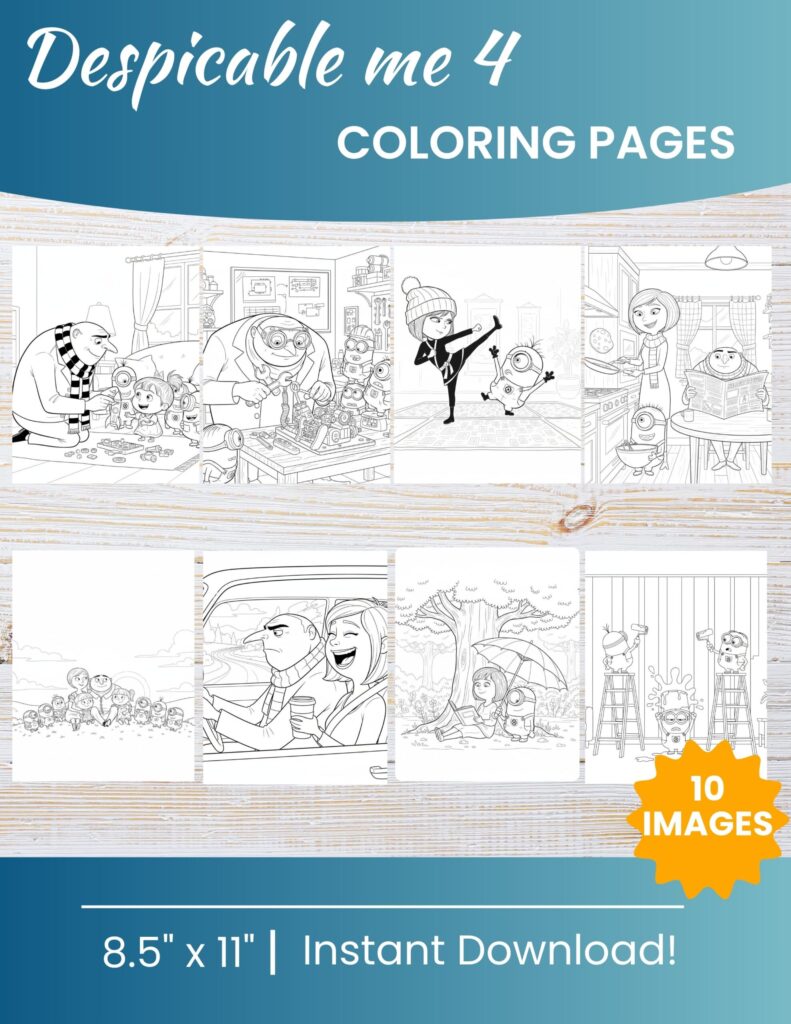 Despicable Me 4 Coloring Pages – 10 Free Printables (PDF)