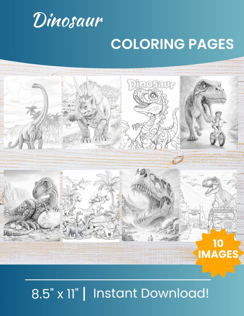 Dinosaur Coloring Pages for Kids | Fun PDF Printable