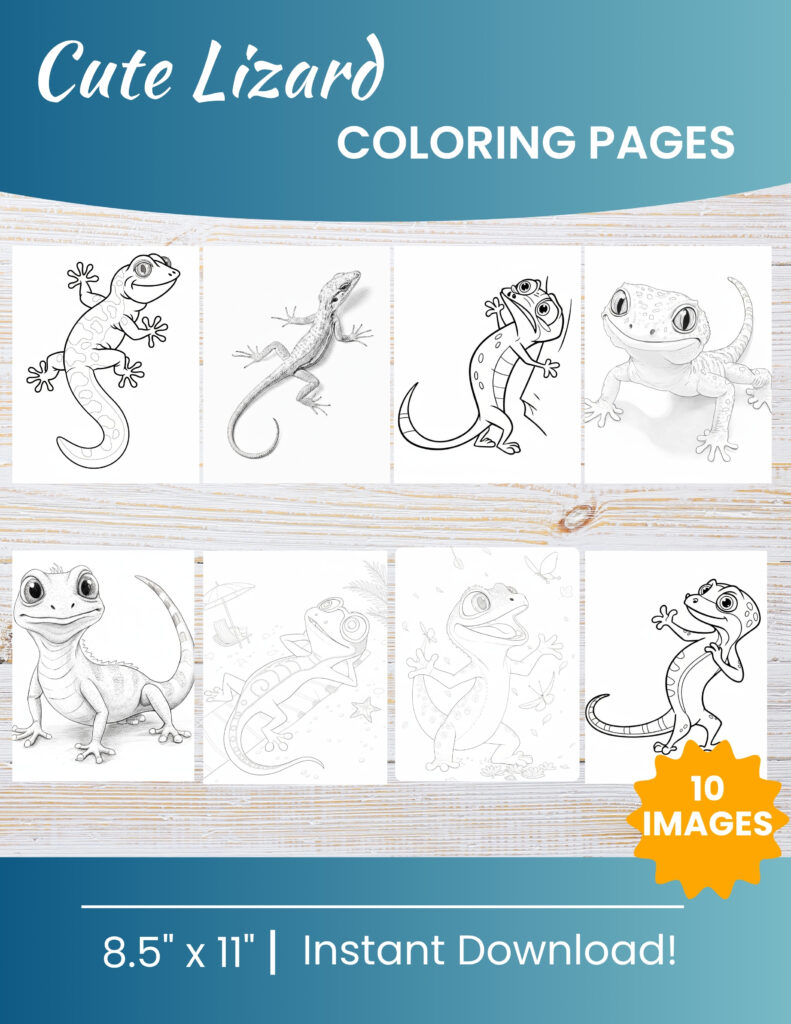 Lizards Printable Text Lizard Coloring Pages – 10 Free Printables (PDF)