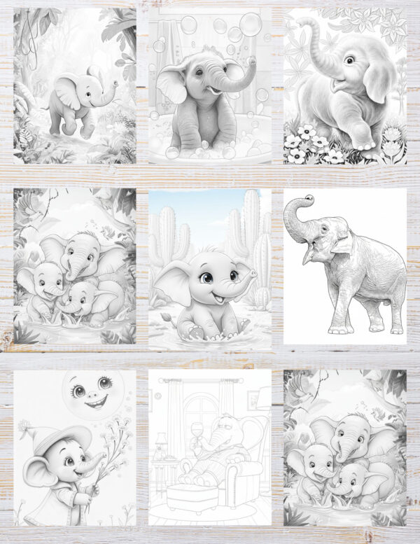 Cute Elephant Coloring Pages for Kids | 10 Free PDF