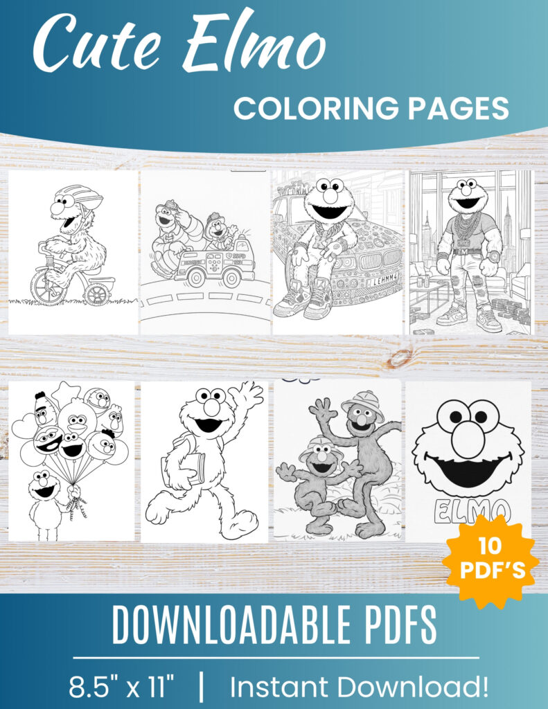 Free Printable Elmo coloring pages for kids | 10 PDF Download