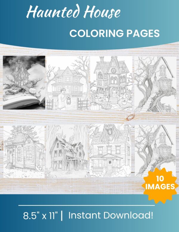 10 Free Printable House Coloring Pages for Kids | Instant PDF Download