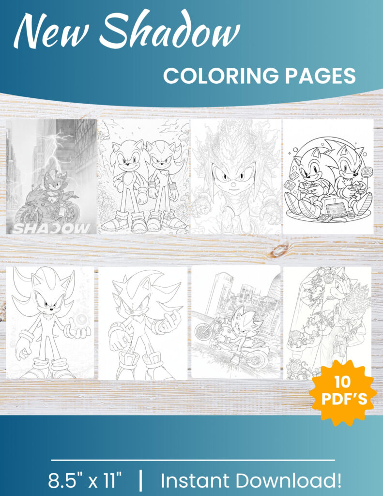 Shadow Blocky Coloring 10 Printable Shadow Coloring Pages for Kids | Free PDF Download