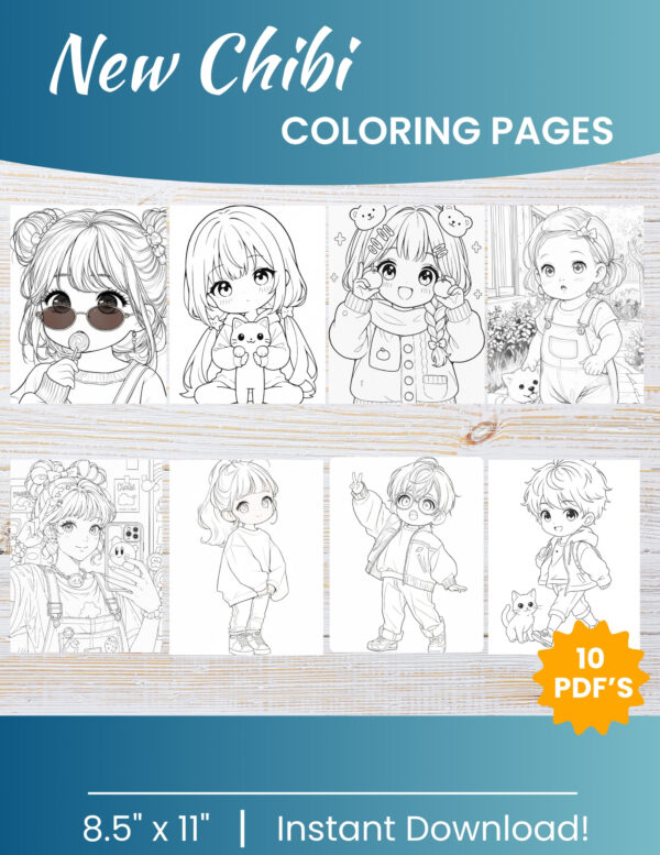 10 Printable Chibi Coloring Pages for Kids | Free PDF Download