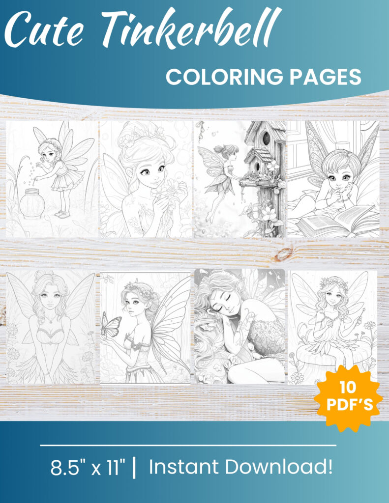 10 Printable Tinkerbell Coloring Pages for Kids | Free PDF Download