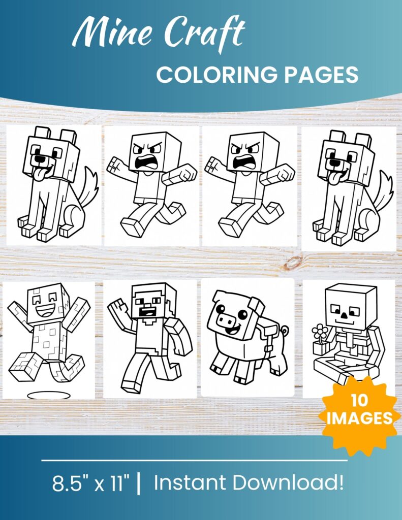 10 Printable Minecraft Coloring Pages for Kids | Free PDF Download