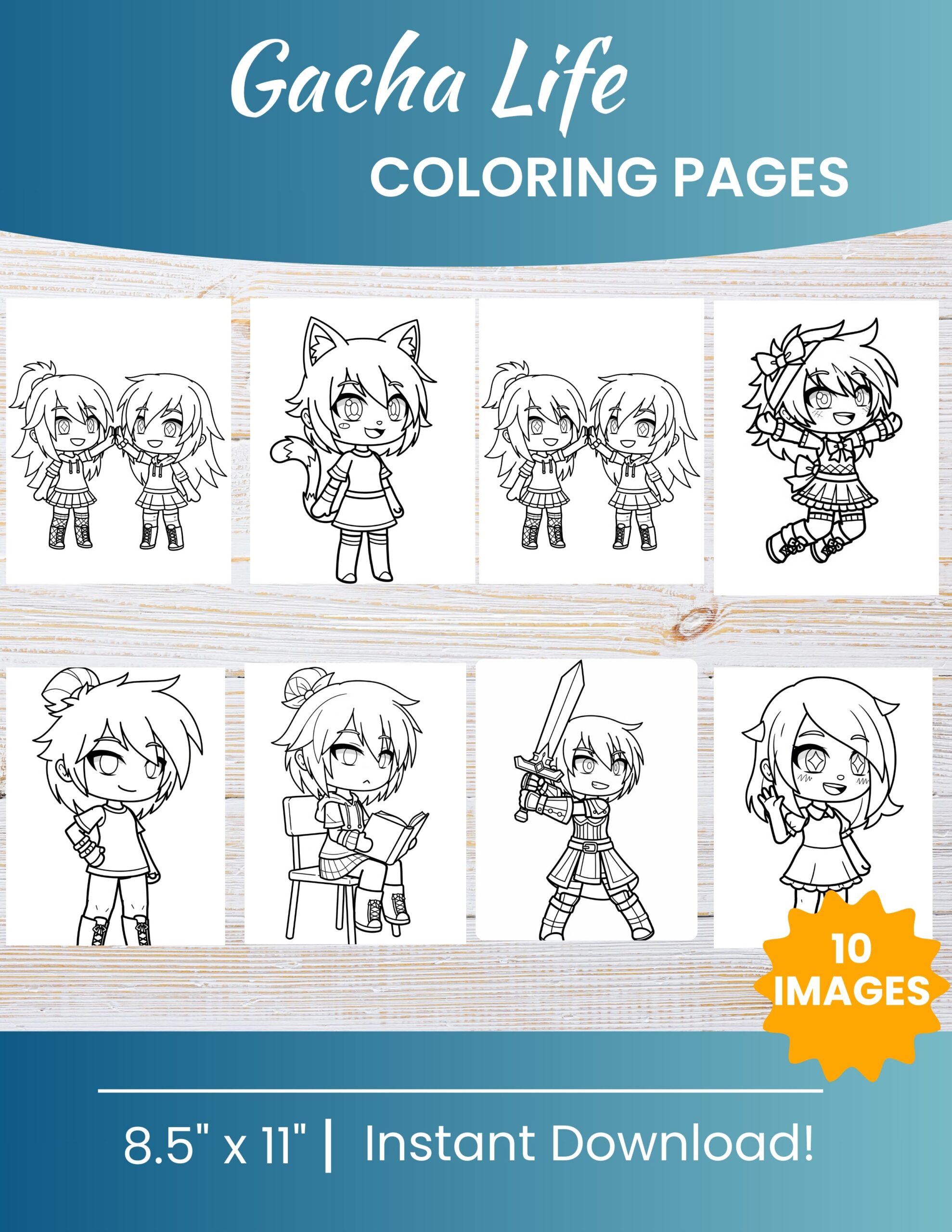 10 Printable Gacha Life Coloring Pages for Kids | Free PDF Download 1 Gacha Life Coloring Pages