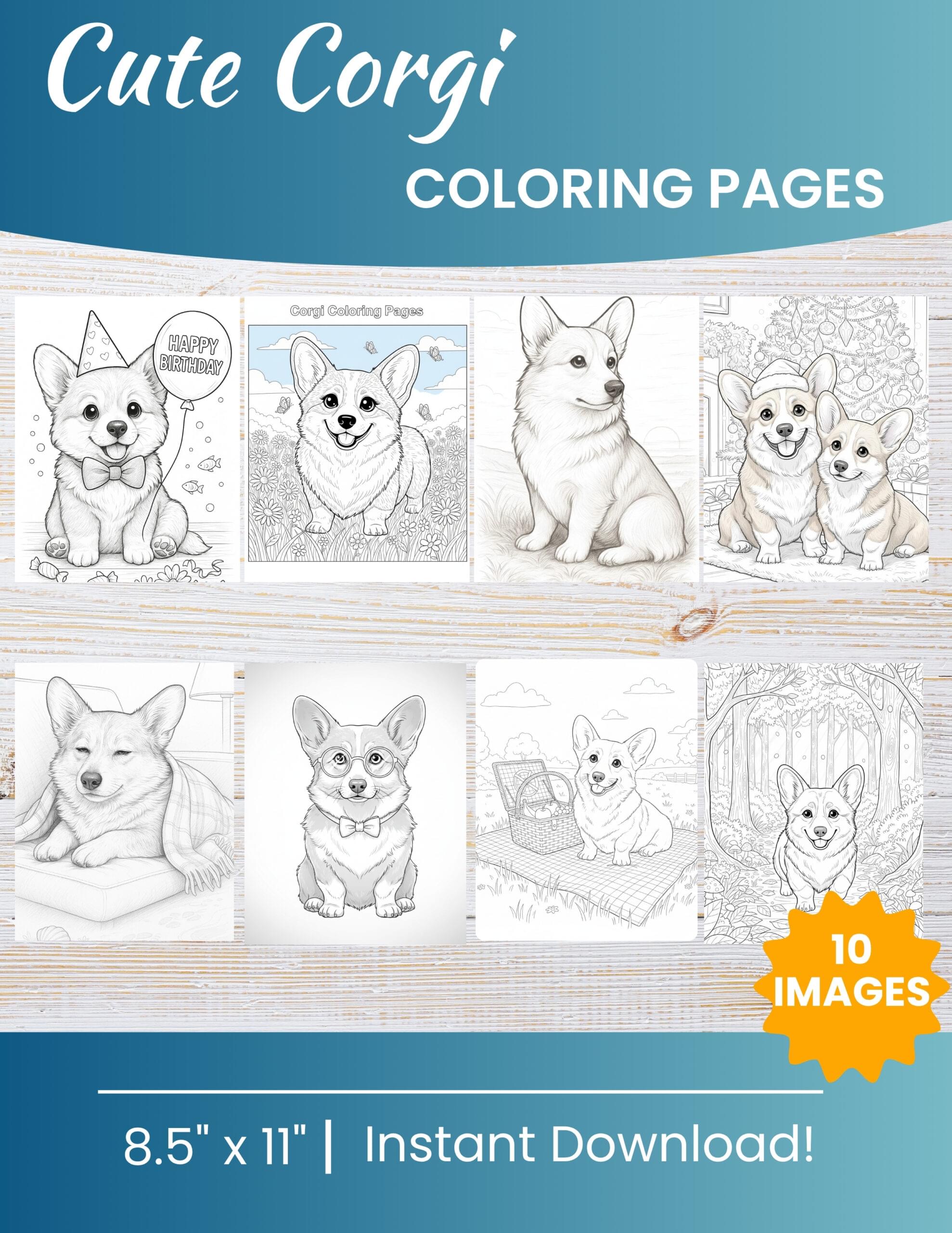 Corgi Coloring Pages